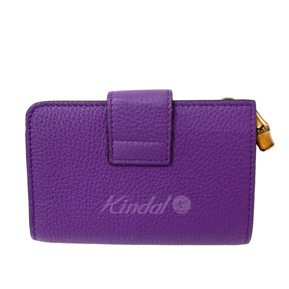 GUCCI double G medium wallet bamboo Purple - Picture 4 of 9